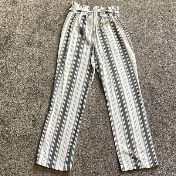 CI SONO COTTON BLEND BLUE/WHITE STRIPPED WIDE-LEG ETHAN PANTS SIZE M - Picture 6 of 13